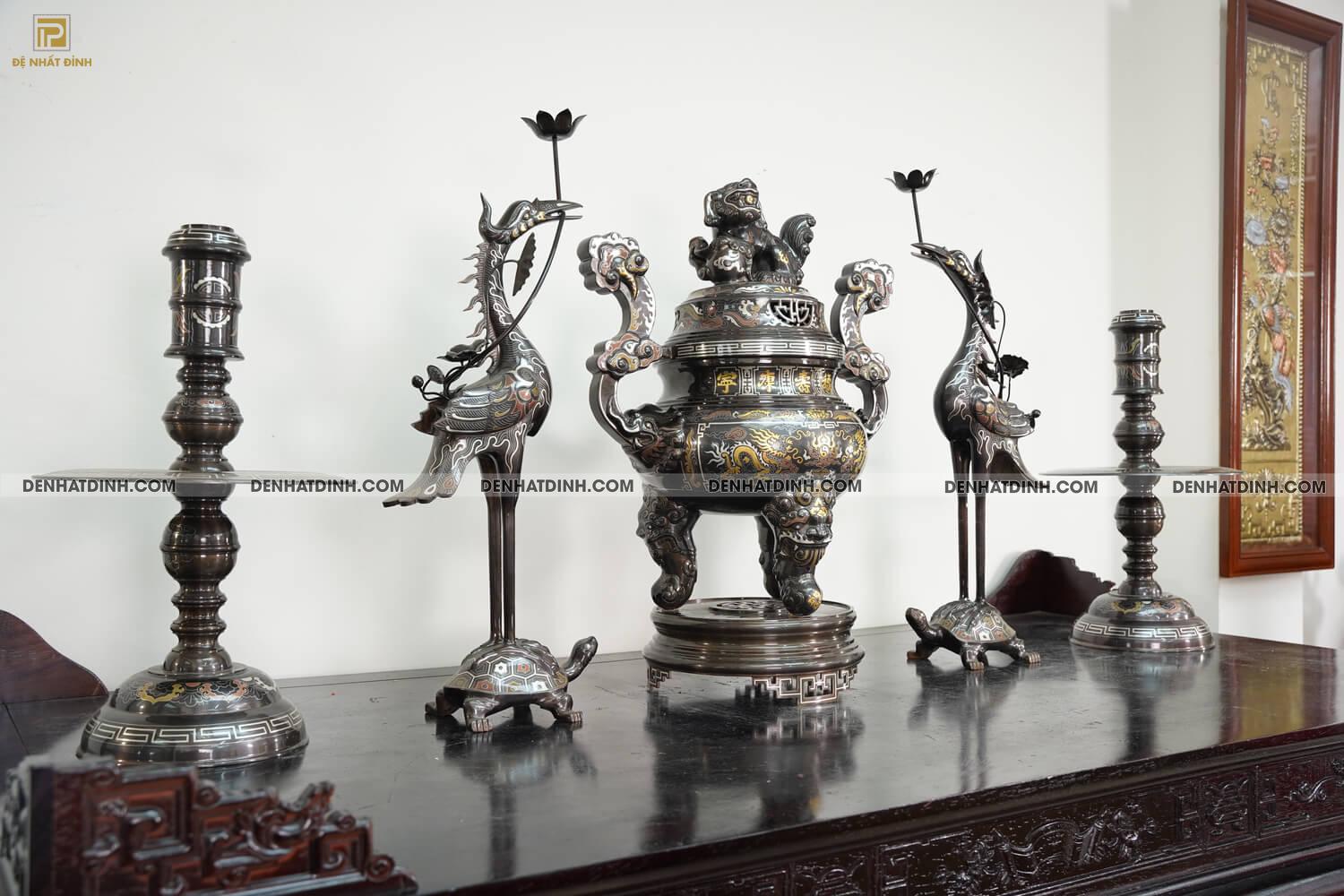 Bộ ngũ sự song long 70 khảm ngũ sắc - Hình ảnh 4