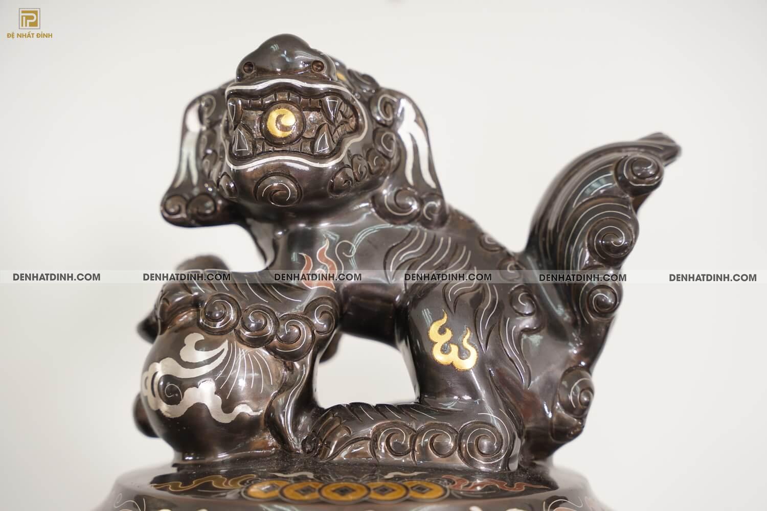 Bộ tam sự hạc khảm Ngũ sắc bằng đồng đỏ cao 70cm - Ảnh 5