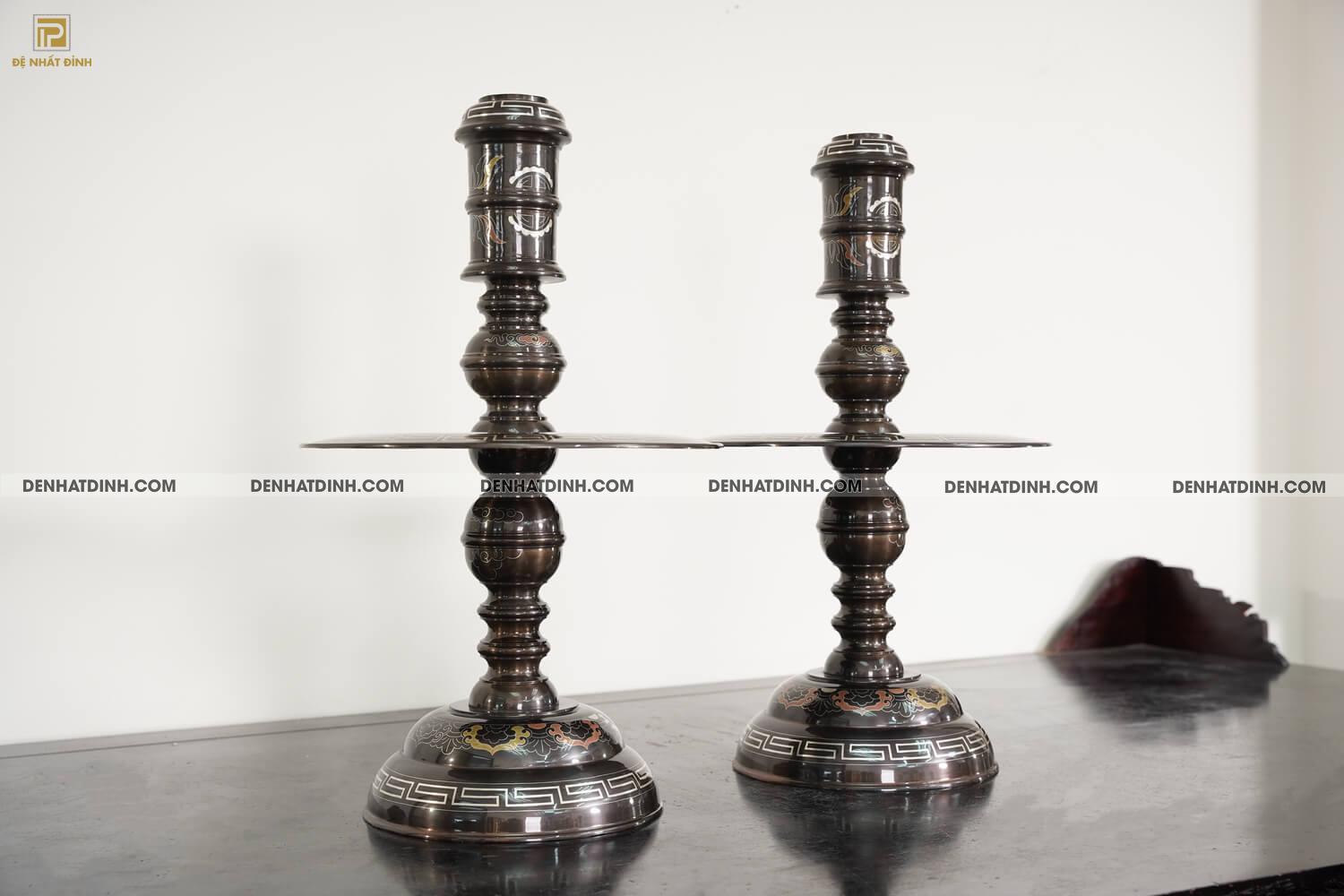 Chân Nến Ngũ sắc đồng đỏ - Hình ảnh 4