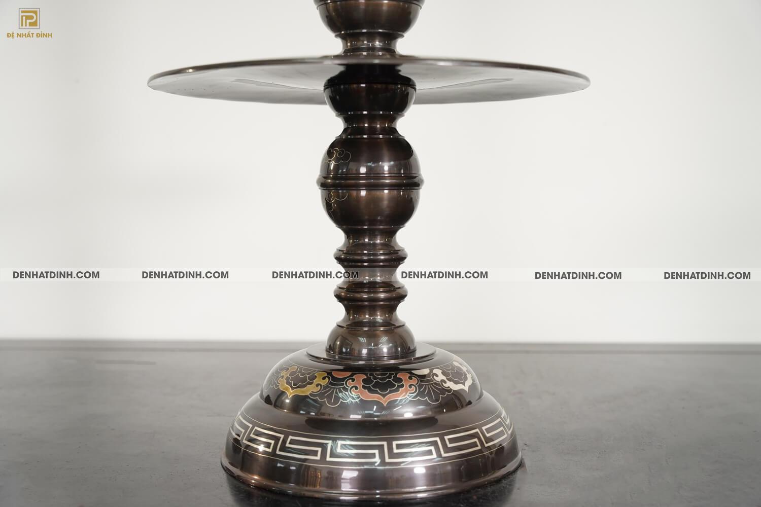 Bộ đỉnh đồng ngũ sự song long bằng đồng đỏ cao 70cm khảm ngũ sắc kèm đôi lọ hoa -  NSSL70NS - Ảnh 24