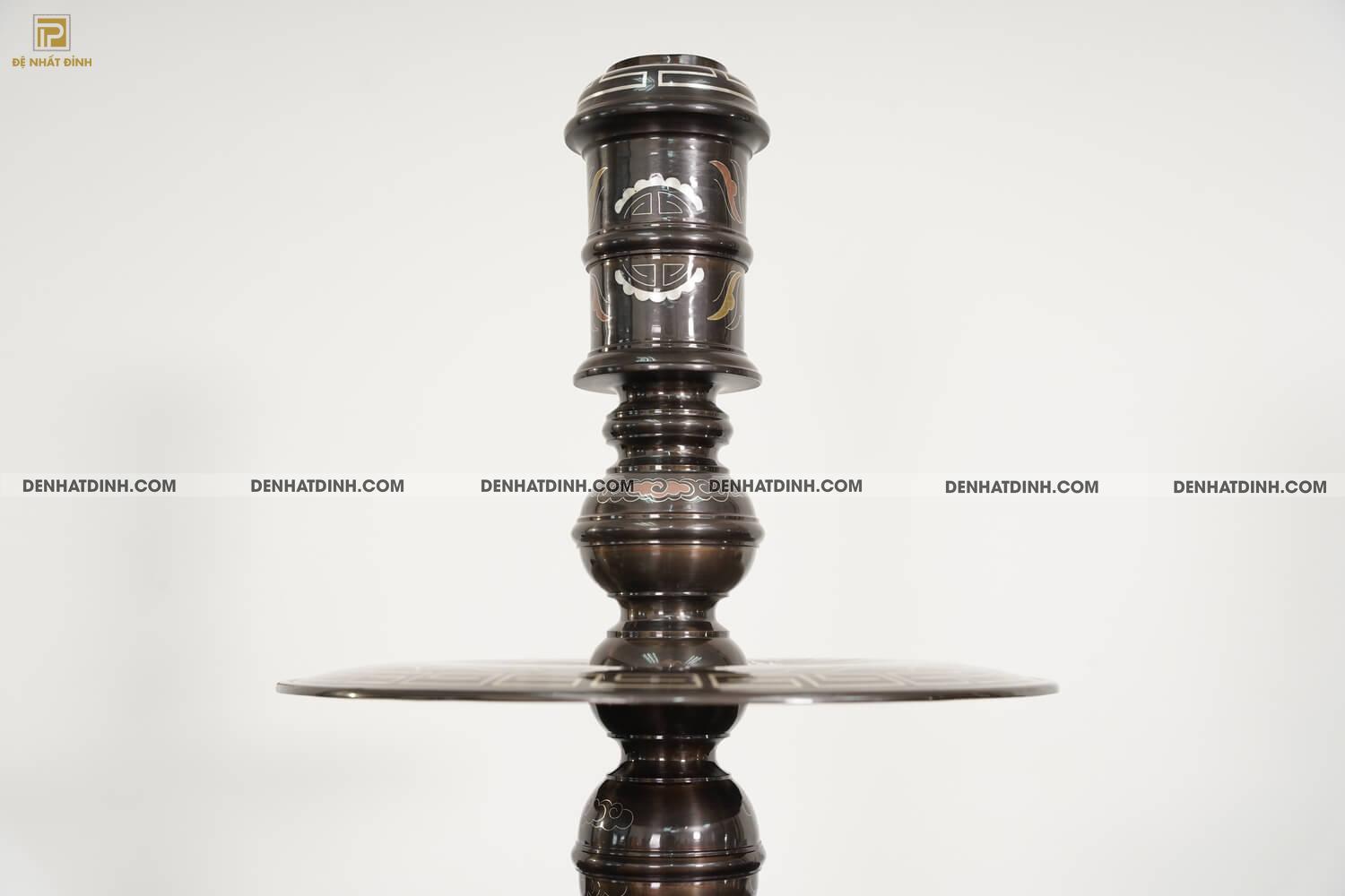 Bộ đỉnh đồng ngũ sự song long bằng đồng đỏ cao 70cm khảm ngũ sắc kèm đôi lọ hoa -  NSSL70NS - Ảnh 23