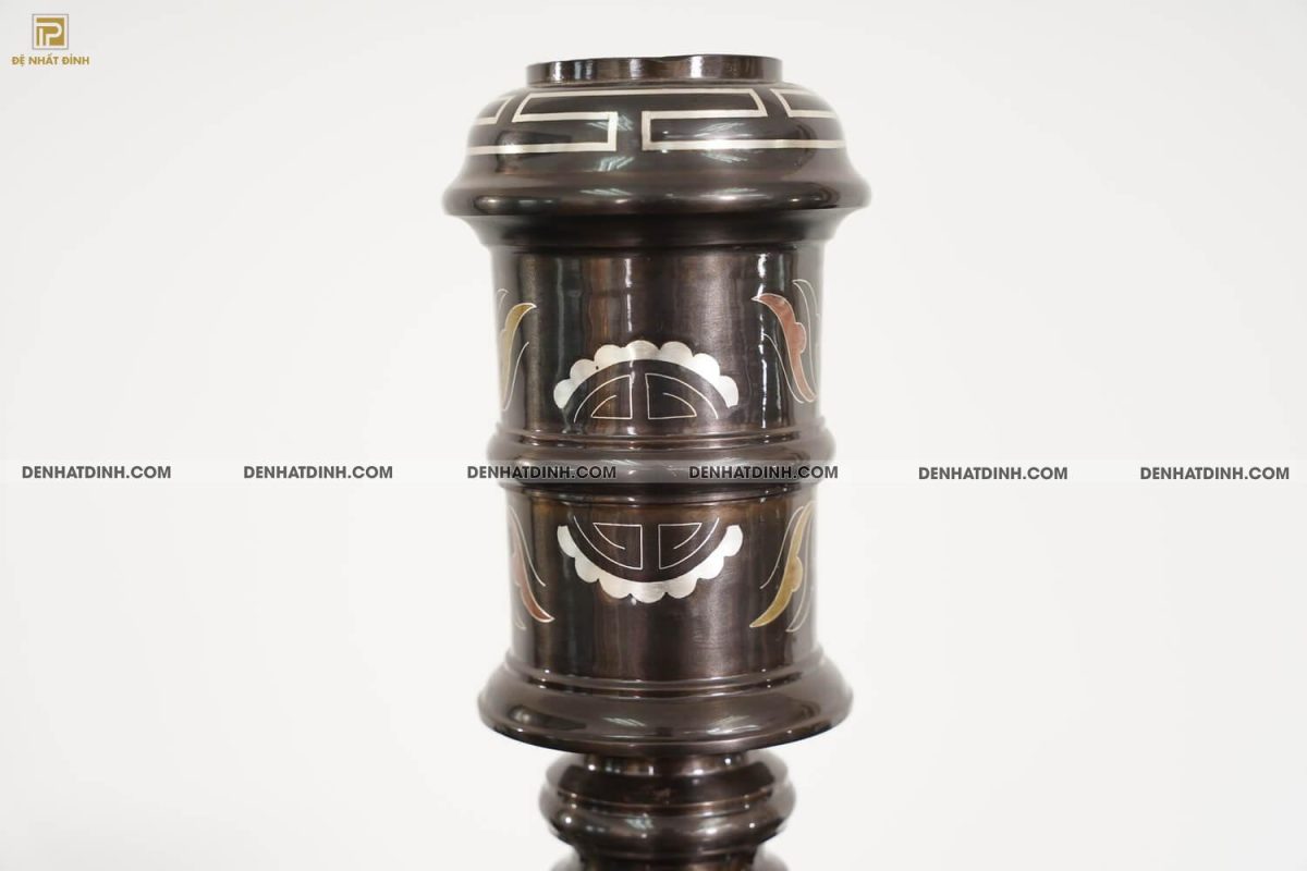 Bộ đỉnh đồng ngũ sự song long bằng đồng đỏ cao 70cm khảm ngũ sắc kèm đôi lọ hoa -  NSSL70NS - Ảnh 25