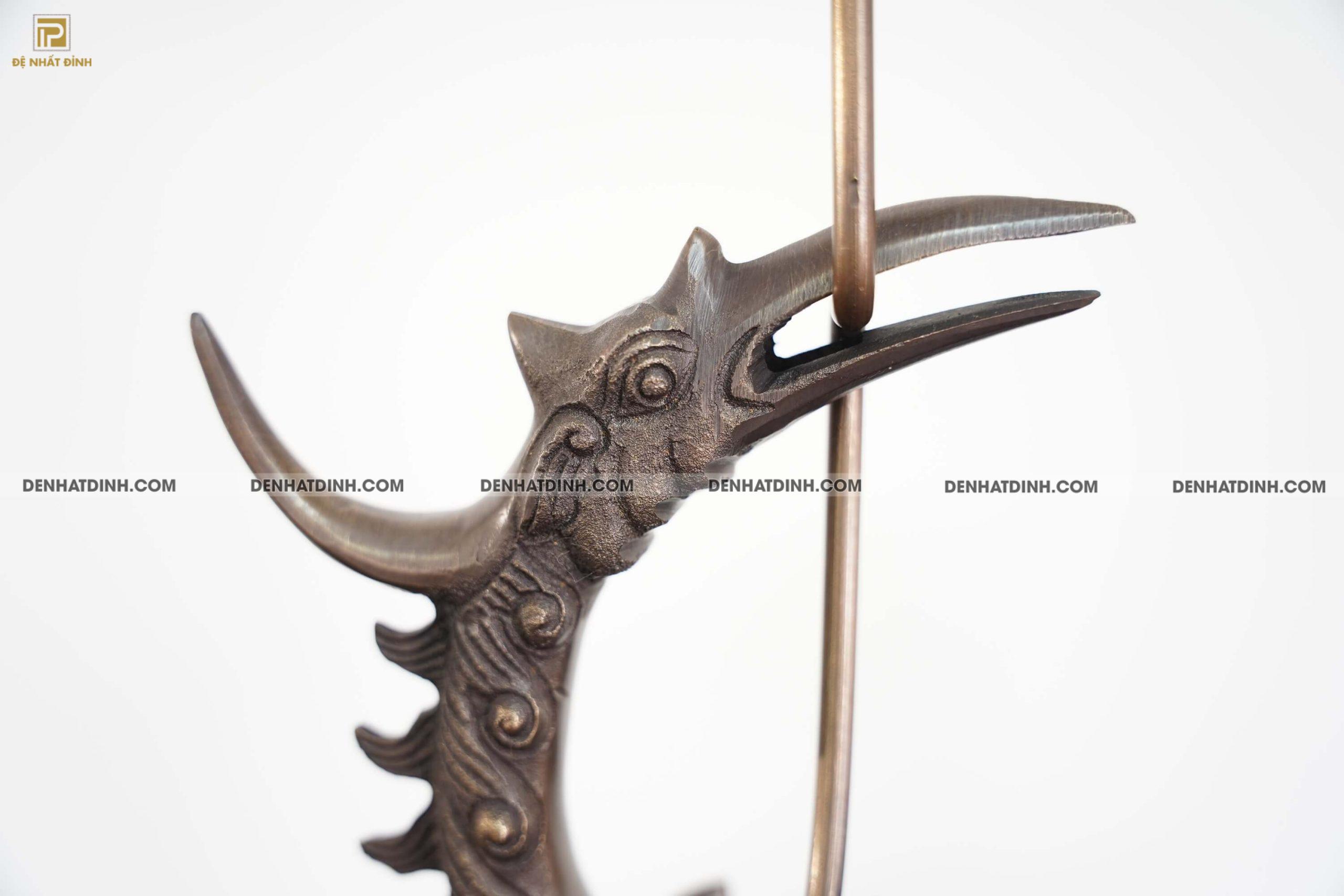 Bộ ngũ sự Song Long 65 Nghê mới nến đèn kỹ hun nâu - Ảnh 7