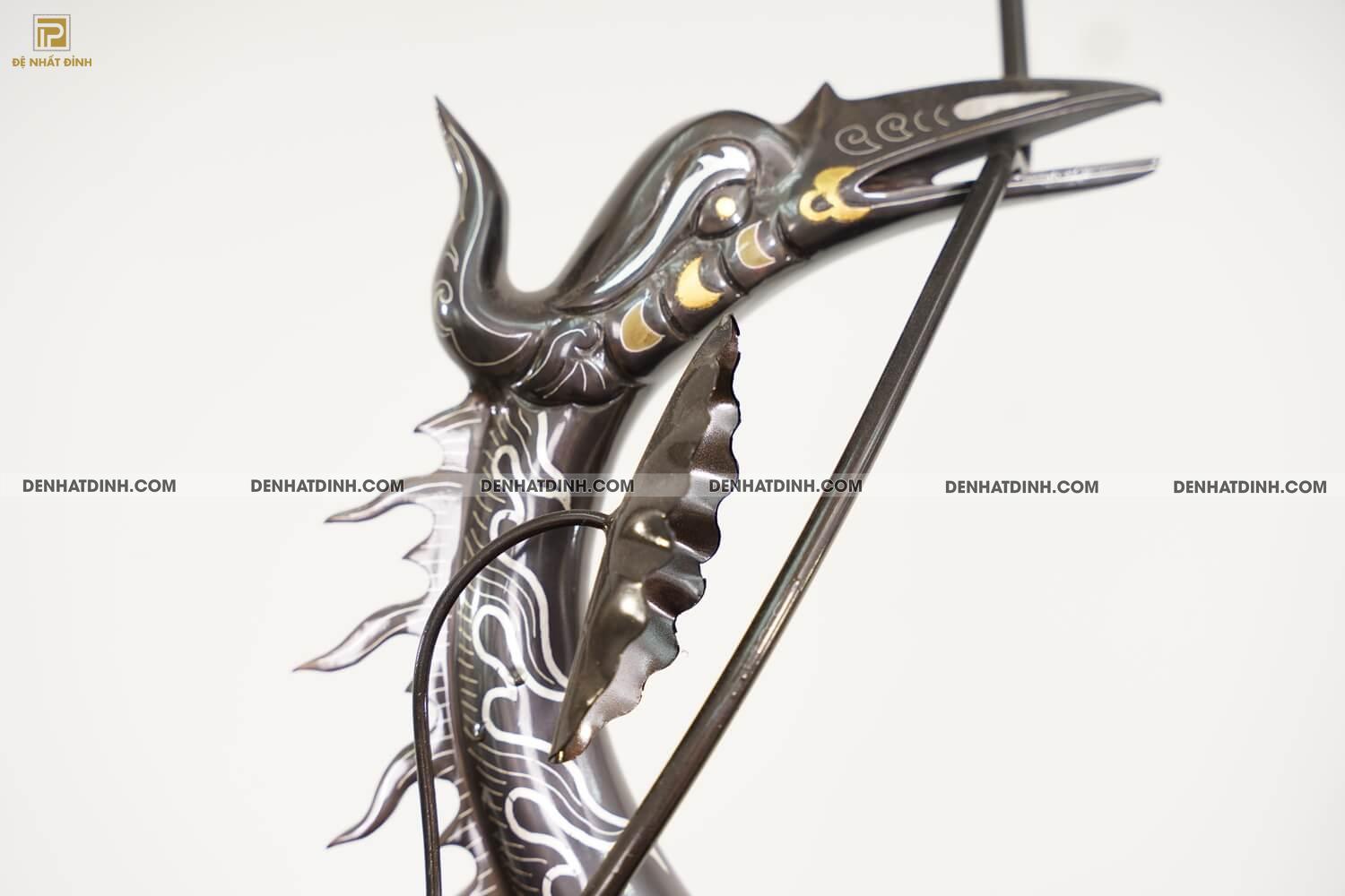 Bộ đỉnh đồng ngũ sự song long bằng đồng đỏ cao 70cm khảm ngũ sắc kèm đôi lọ hoa -  NSSL70NS - Ảnh 19