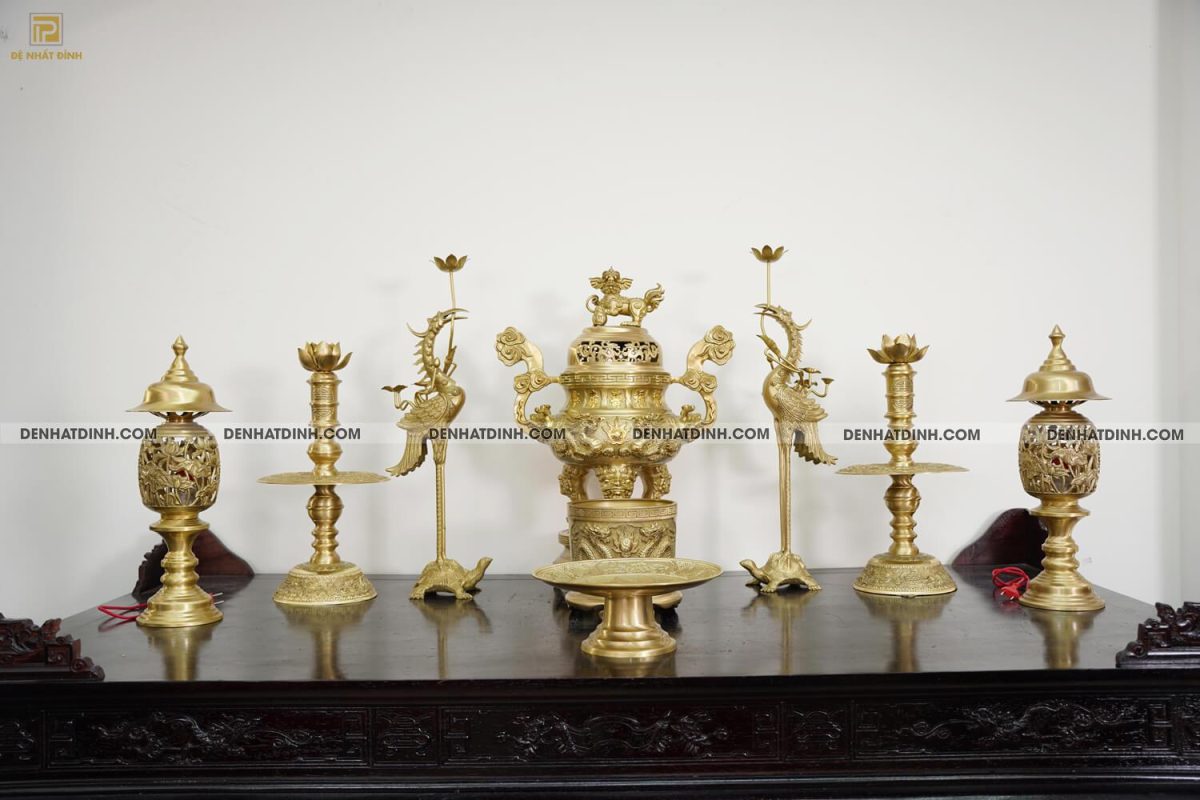 Bộ Ngũ sự song long 65 (36kg) HOA VĂN MỘC kèm 4 phụ kiện