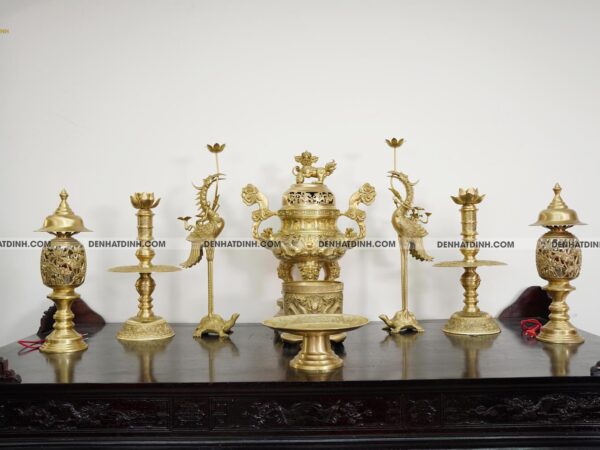 Bộ Ngũ sự song long 65 (36kg) HOA VĂN MỘC kèm 4 phụ kiện