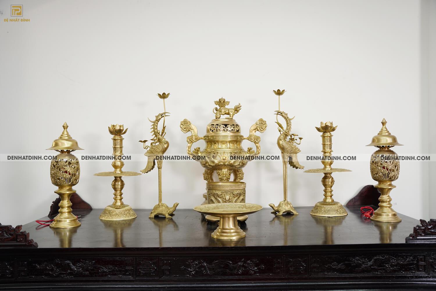 Bộ Ngũ sự song long 65 (36kg) HOA VĂN MỘC kèm 4 phụ kiện