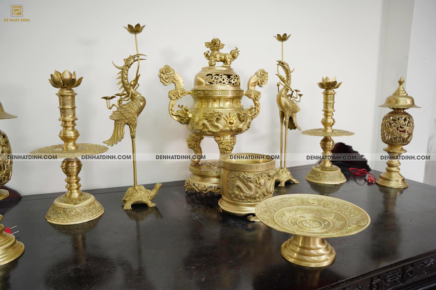 Bộ Ngũ sự song long 65 (36kg) HOA VĂN MỘC kèm 4 phụ kiện - Ảnh 4