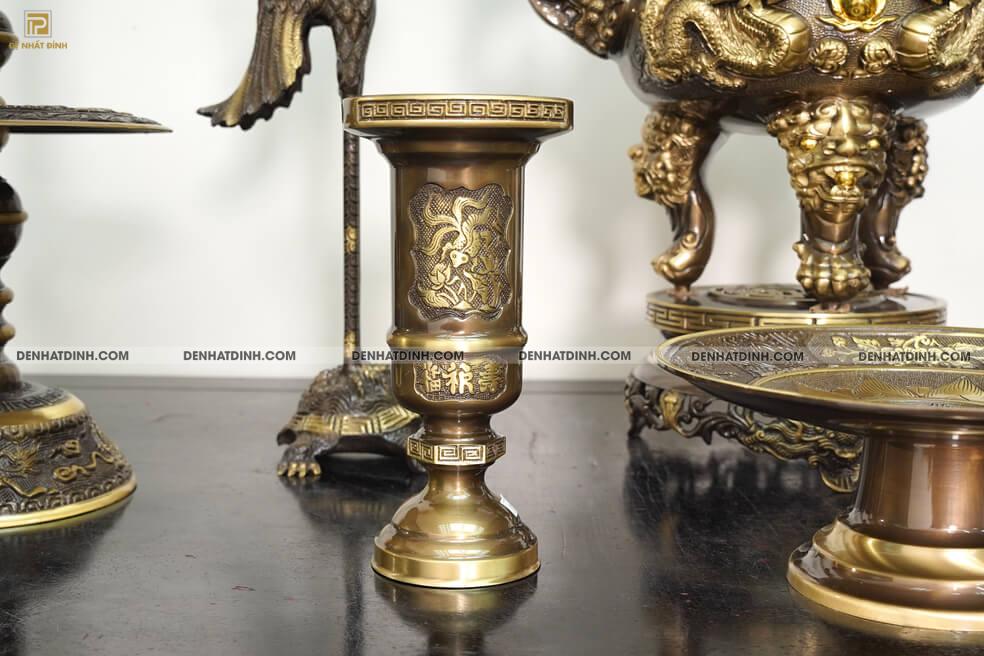 Bộ Ngũ sự Song Long 65 mẫu 3 hoa văn CN 36kg kèm 4 phụ kiện - Ảnh 11