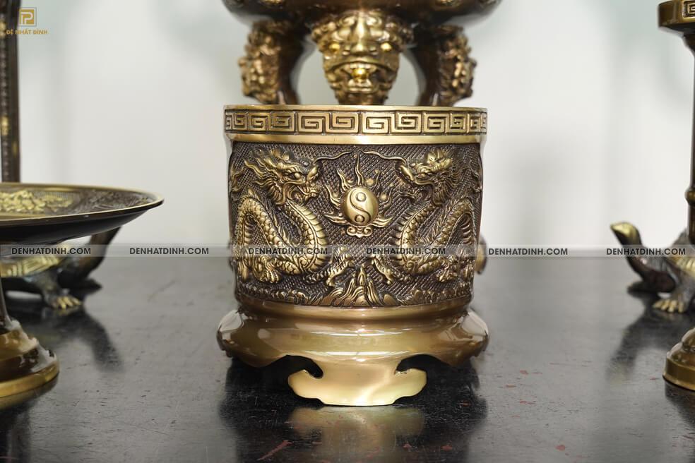 Bộ Ngũ sự Song Long 65 mẫu 3 hoa văn CN 36kg kèm 3 phụ kiện - Ảnh 4