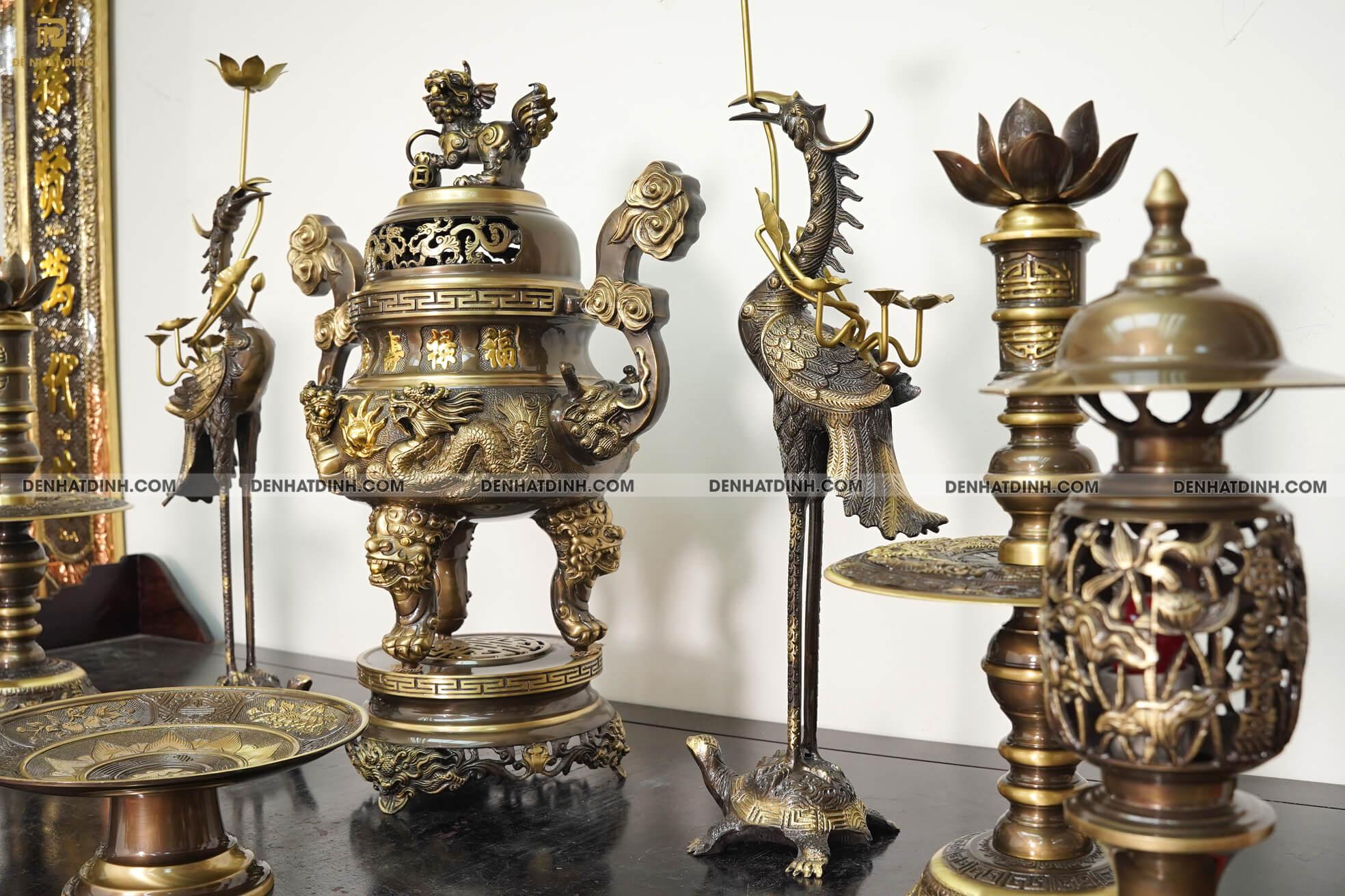 Bộ Ngũ sự Song Long 65 mẫu 3 hoa văn CN 36kg kèm 3 phụ kiện - Ảnh 3