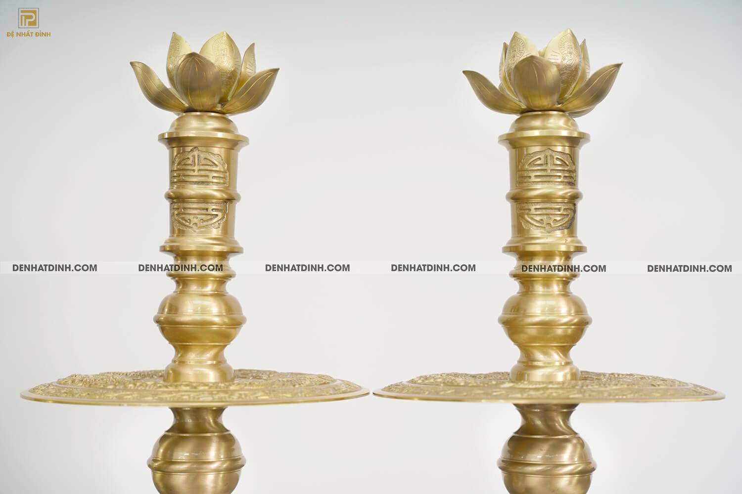 Nến 60 mẫu 2 hoa văn MỘC (Kèm đài sen) - Ảnh 7