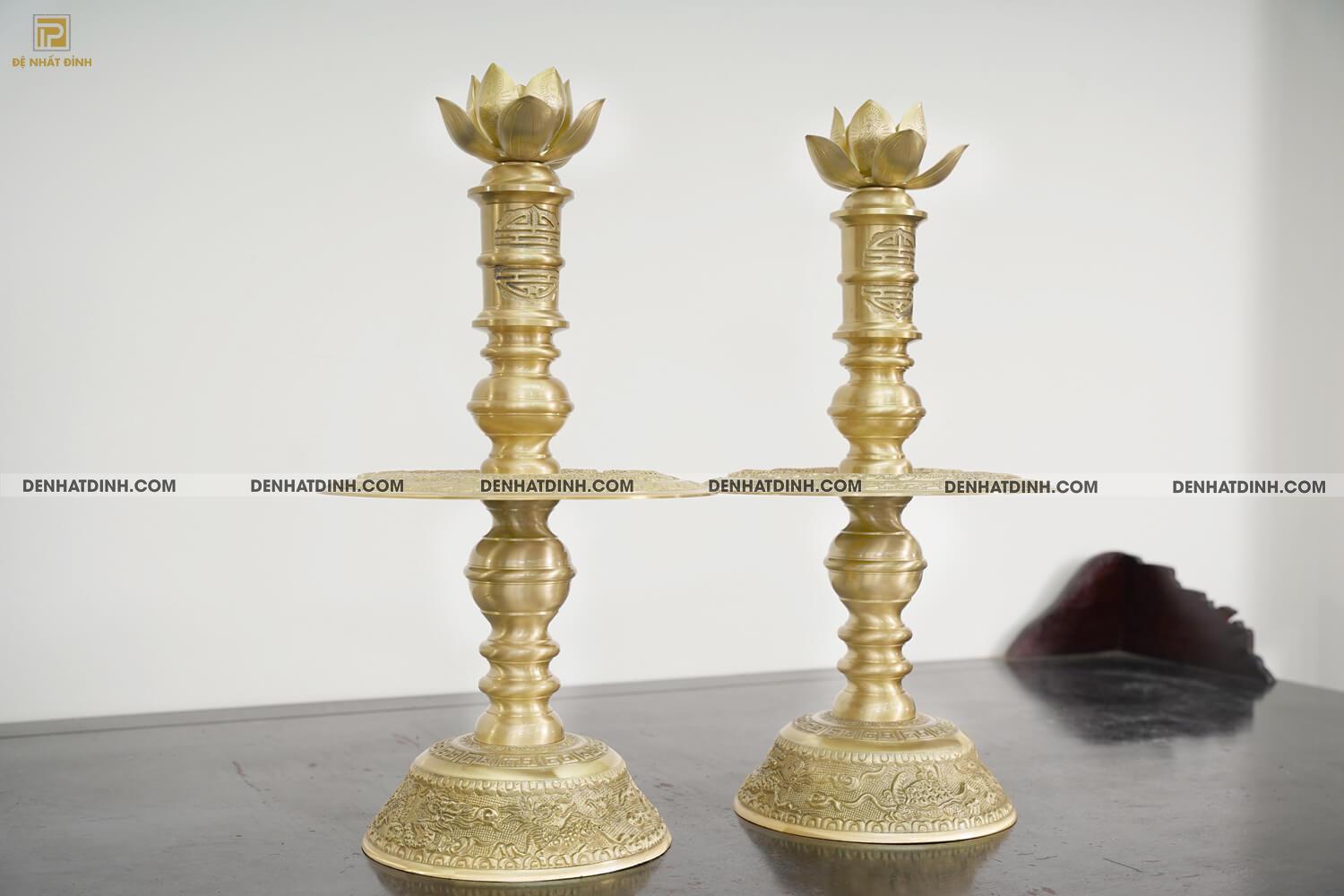 Nến 60 mẫu 2 hoa văn MỘC (Kèm đài sen) - Ảnh 3