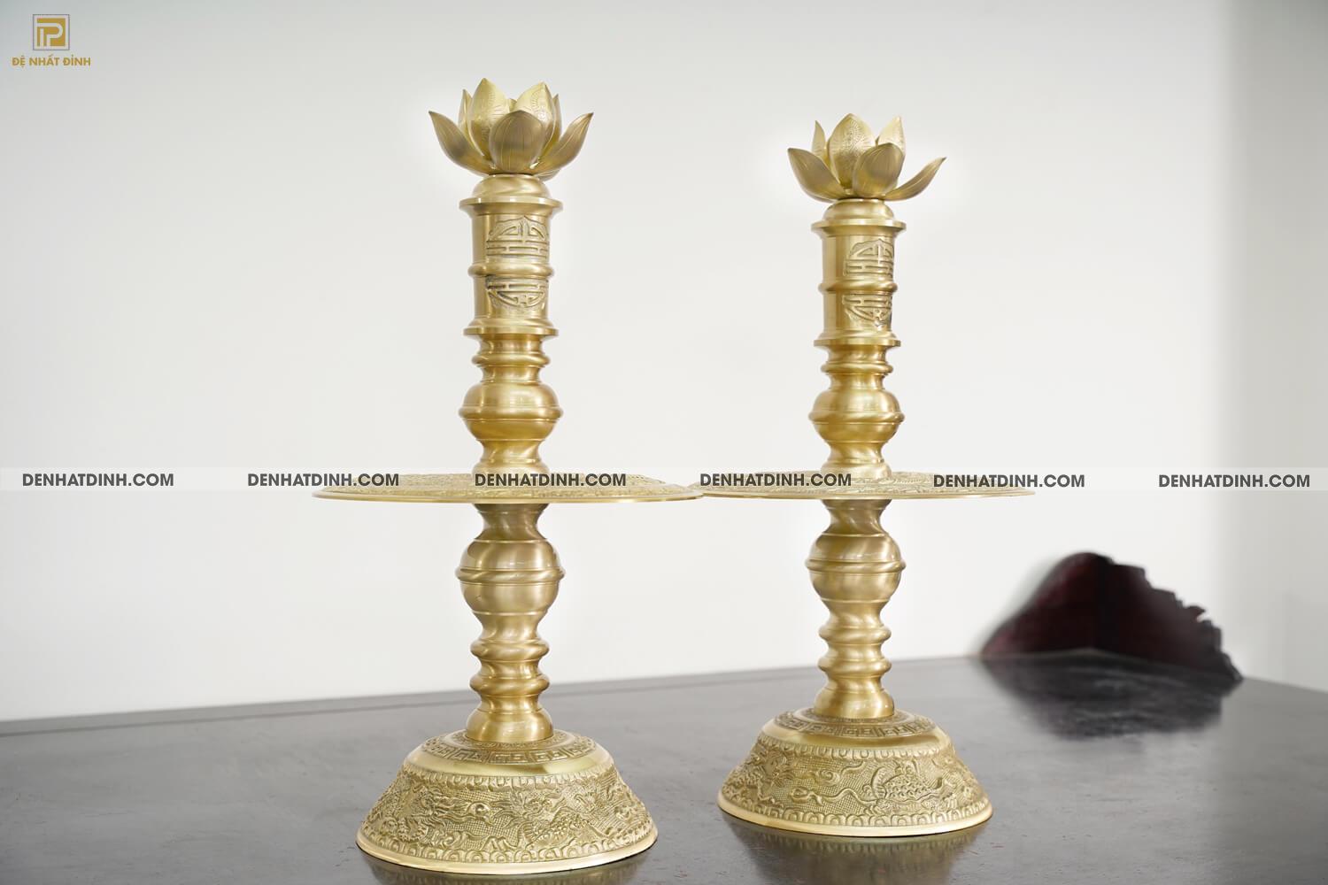 Nến 60 mẫu 2 hoa văn MỘC (Kèm đài sen) - Ảnh 5