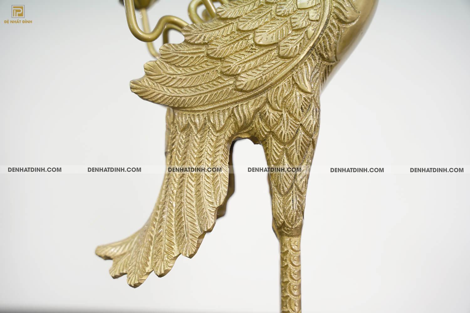 Đôi hạc đồng cao 72cm mộc - Ảnh 13