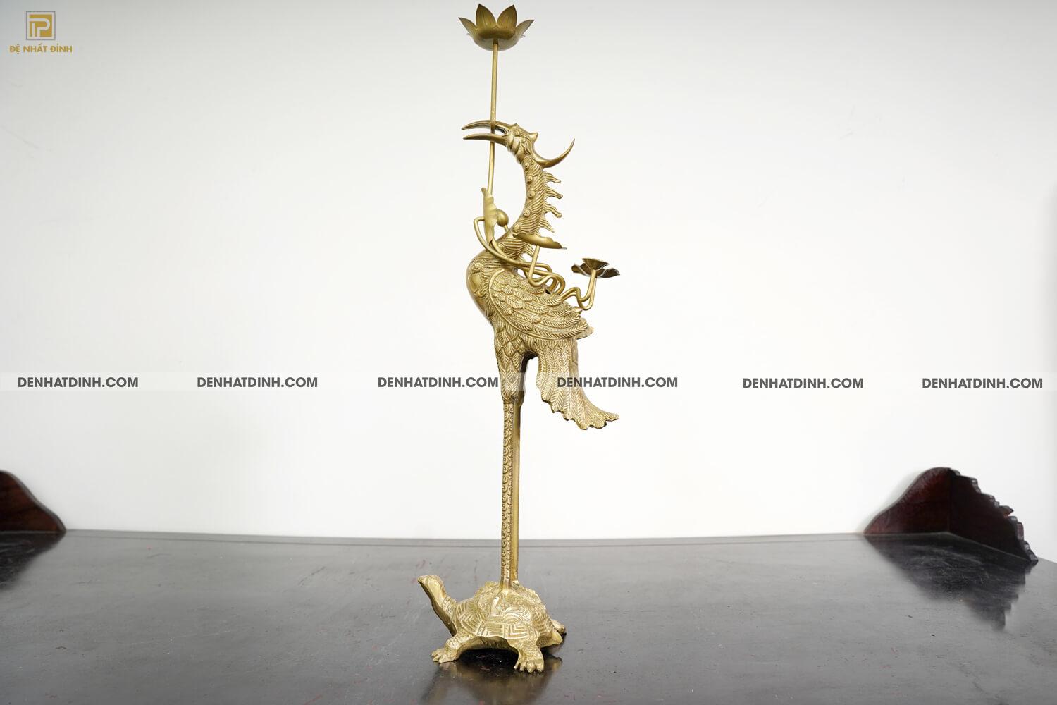 Đôi hạc đồng cao 72cm mộc - Ảnh 3