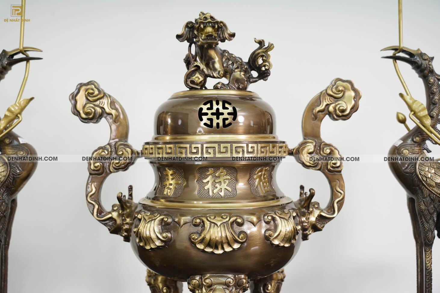 Bộ tam sự nến hoa sòi 65 màu hun cổ - Ảnh 4