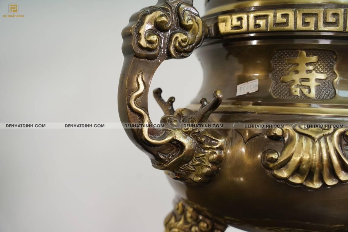 Bộ tam sự nến chữ Phúc hoa sòi 65 màu hun cổ - Ảnh 8