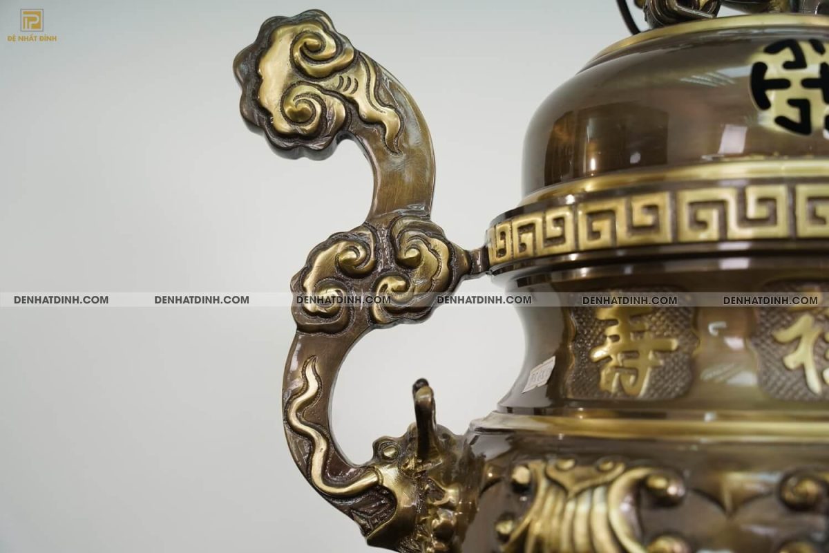 Bộ tam sự nến chữ Phúc hoa sòi 65 màu hun cổ - Ảnh 7