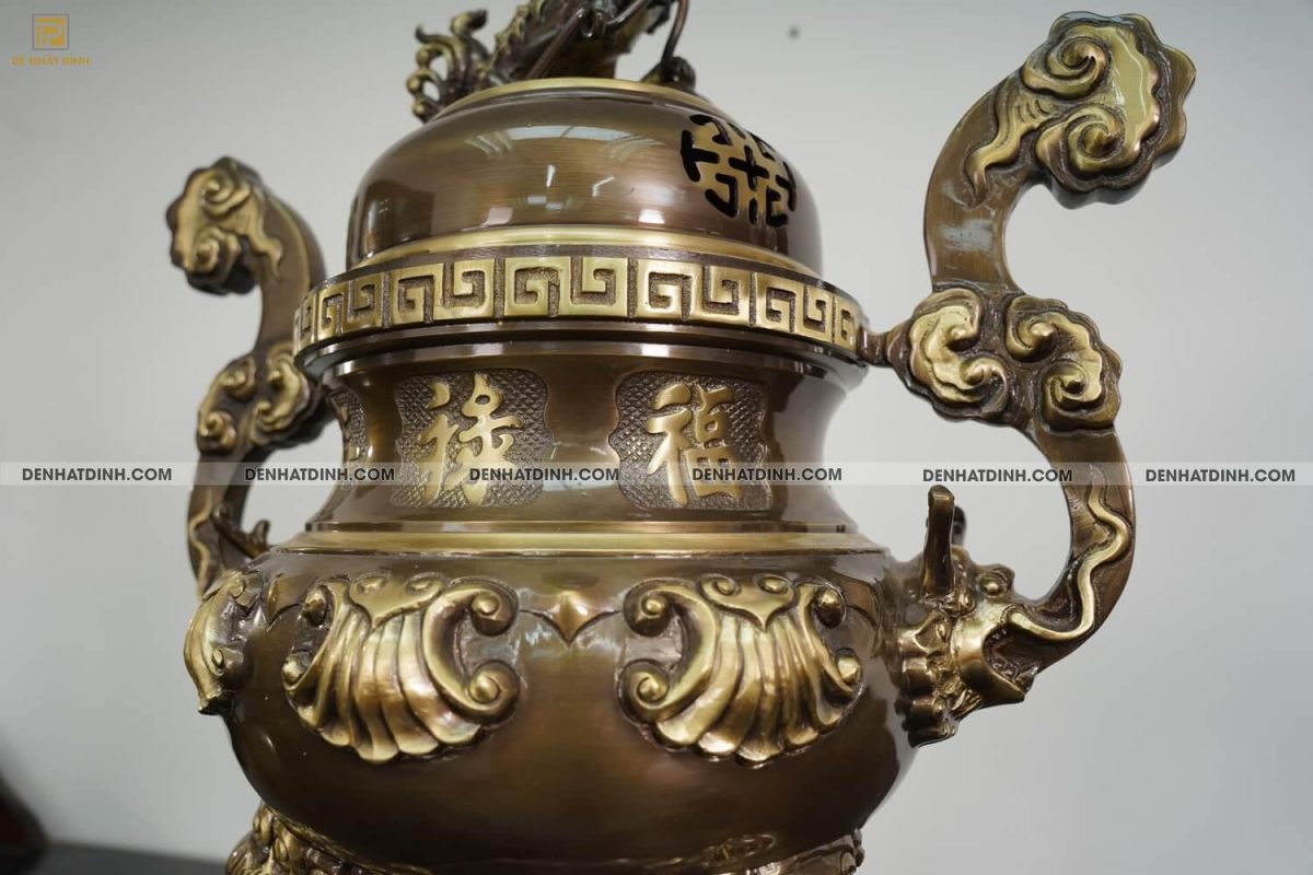 Bộ tam sự nến chữ Phúc hoa sòi 65 màu hun cổ - Ảnh 6