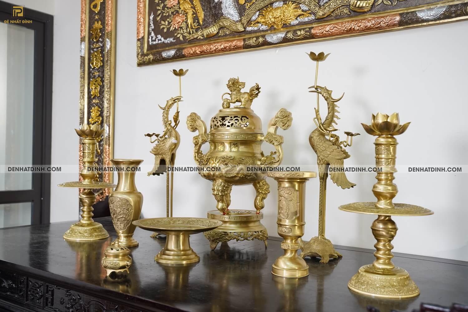 Bộ ngũ sự song long 65 mẫu 3 chữ Hán  hoa văn mộc kèm 4 phụ kiện - Ảnh 2