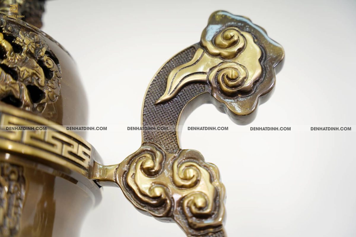 Đỉnh rồng cao 65cm Cuốn Thư màu hun giả cổ 3 chữ Hán - Ảnh 15
