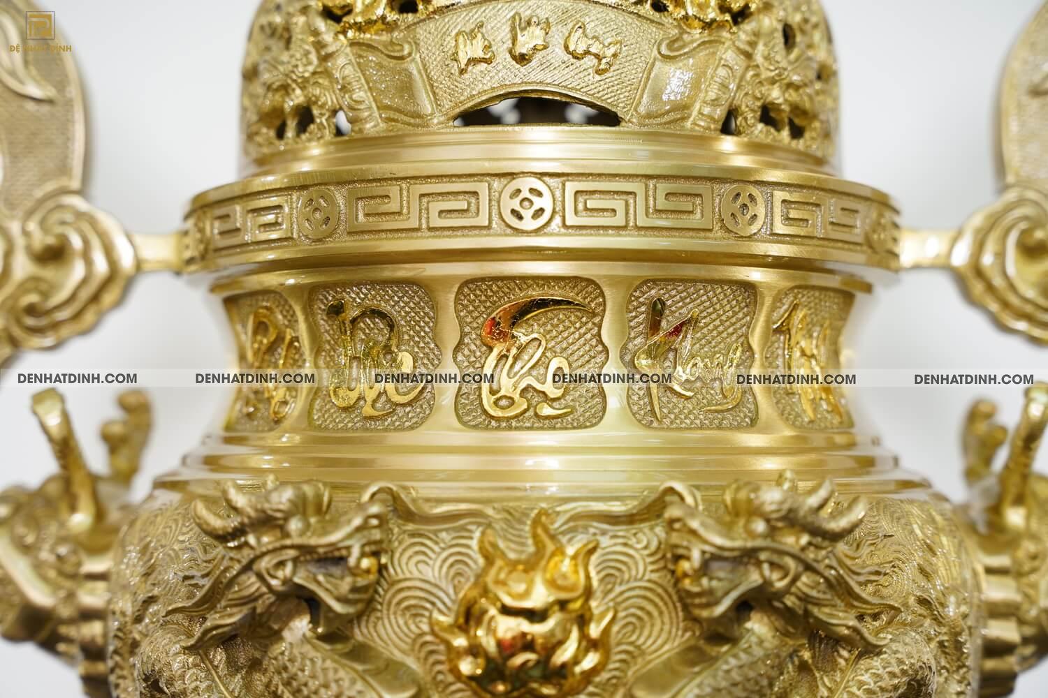 Bộ ngũ sự song long 65 cuốn thư chữ Phúc mộc 5 chữ kèm 3 phụ kiện - Ảnh 9