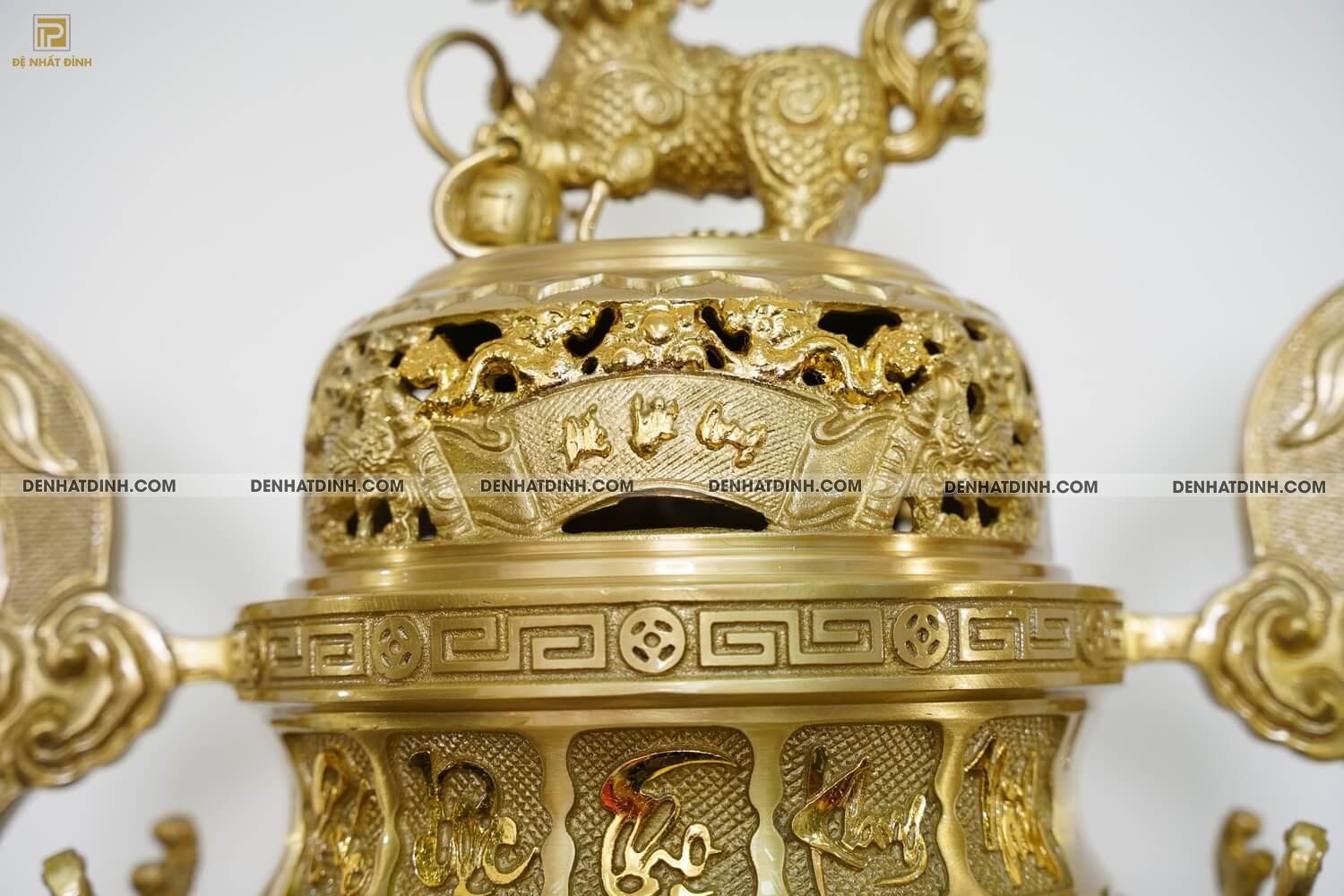 Bộ ngũ sự song long 65 cuốn thư chữ Phúc mộc 5 chữ kèm 3 phụ kiện - Ảnh 8