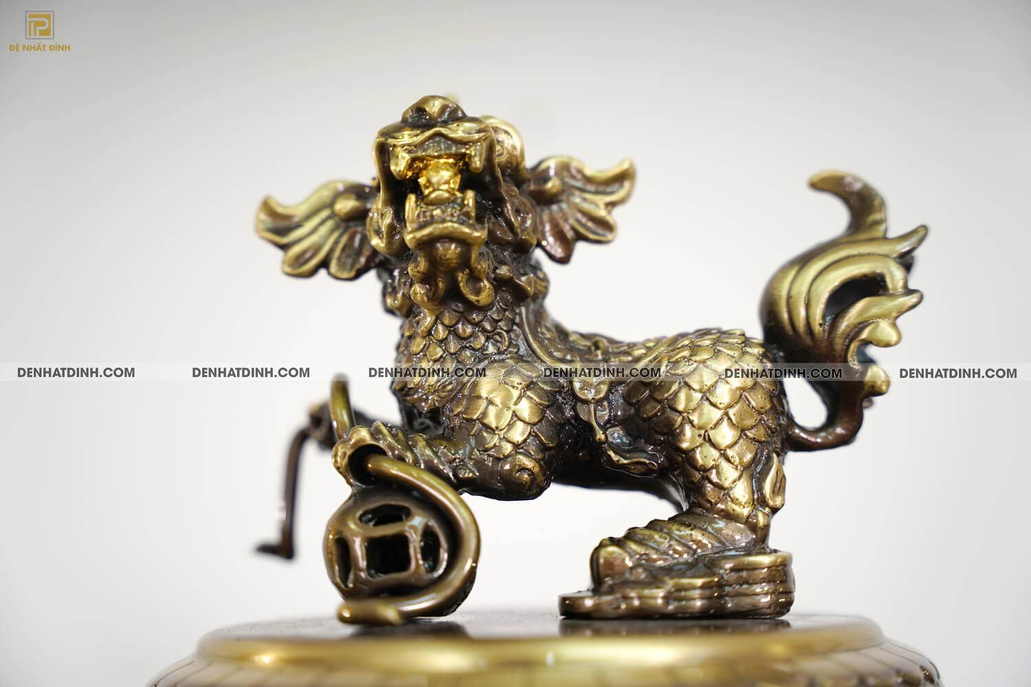 Bộ tam sự Song Long cao 65cm màu hun giả cổ 3 chữ Hán - Ảnh 12