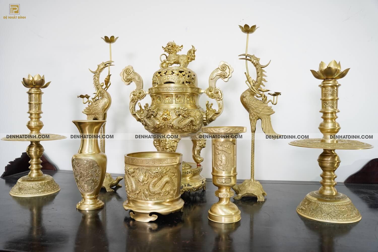 Bộ ngũ sự song long 65 cuốn thư chữ Phúc mộc 5 chữ kèm 3 phụ kiện - Ảnh 4