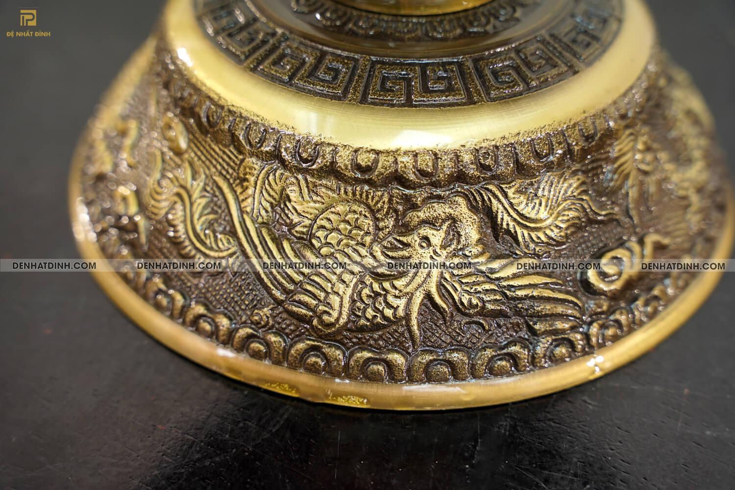 Bộ tam sự hạc song long cao 65cm màu hun giả cổ 3 chữ Việt - Ảnh 26