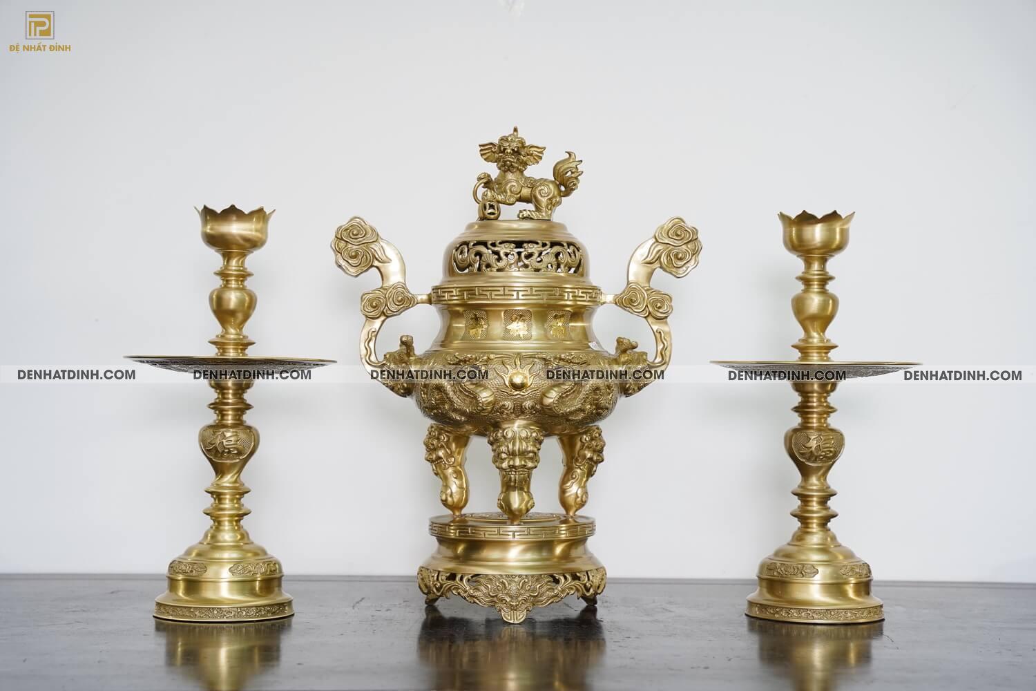 Bộ Tam Sự Nến Song Long 57 mẫu 3 mộc nến kỹ