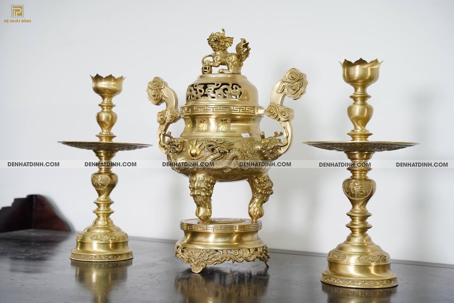 Bộ Tam Sự Nến Song Long 57 mẫu 3 mộc nến kỹ - Ảnh 2