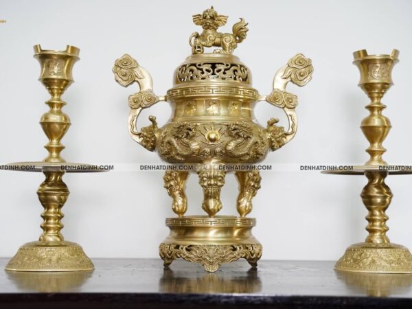 Tam Sự Nến Song Long 57 Mộc nến chữ Phúc