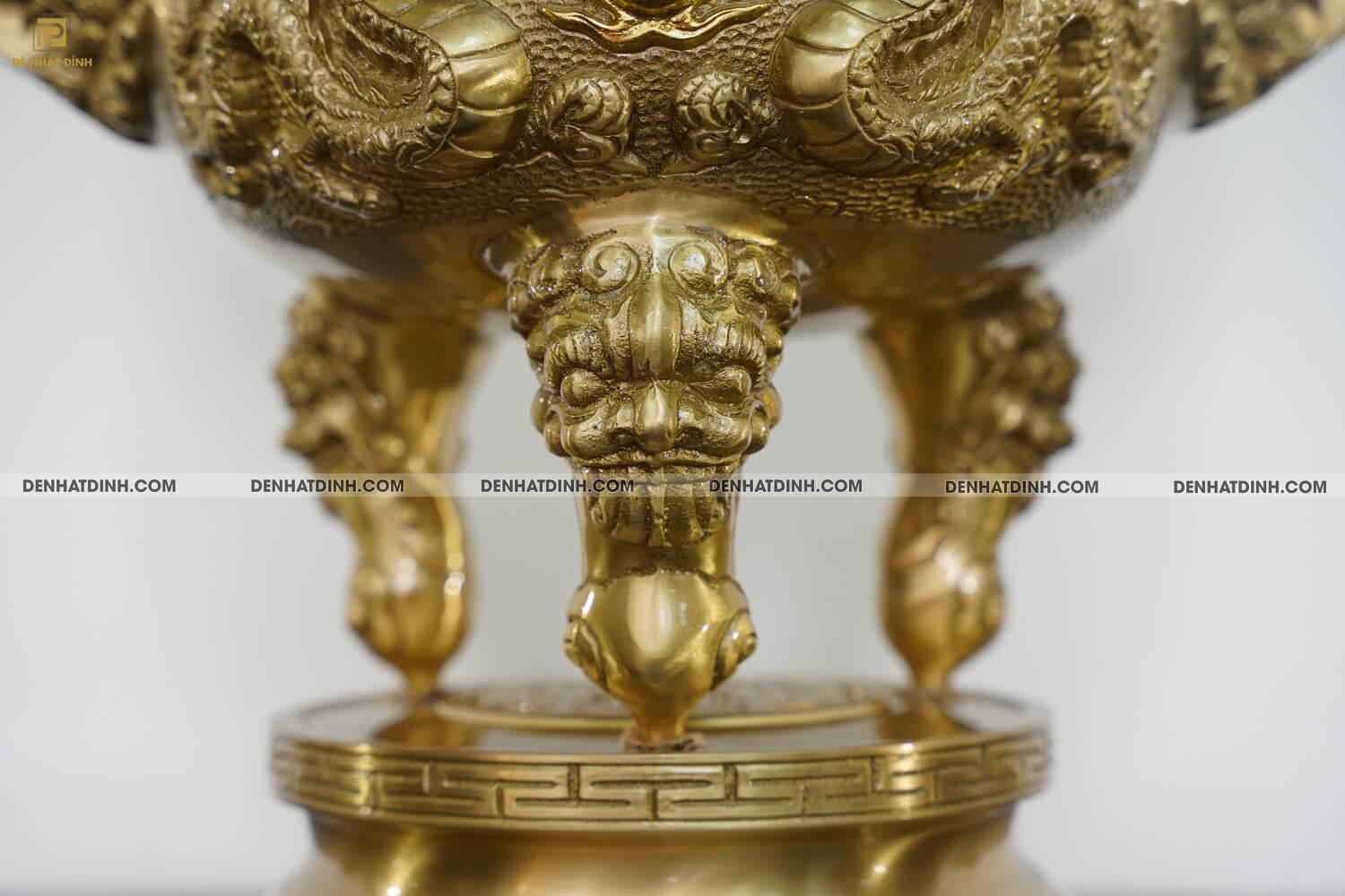 Bộ tam sự nến song long 65 màu vàng hoa văn - Ảnh 8