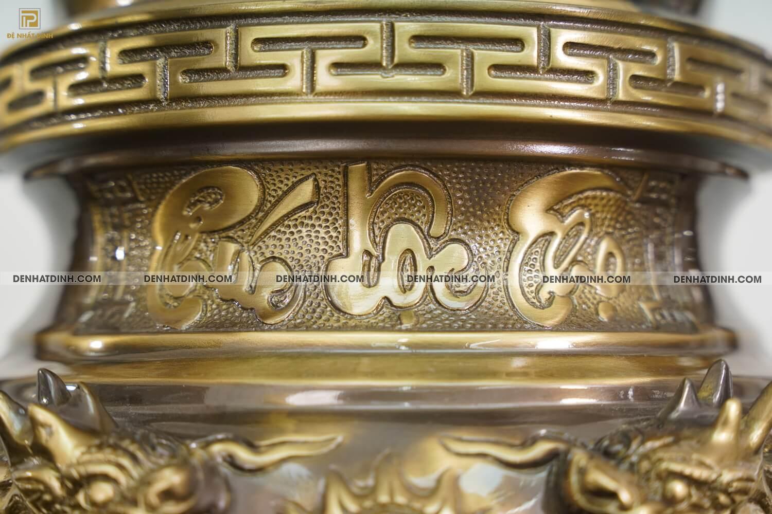 Bộ tam sự hạc song long cao 65cm màu hun giả cổ 3 chữ Việt - Ảnh 13