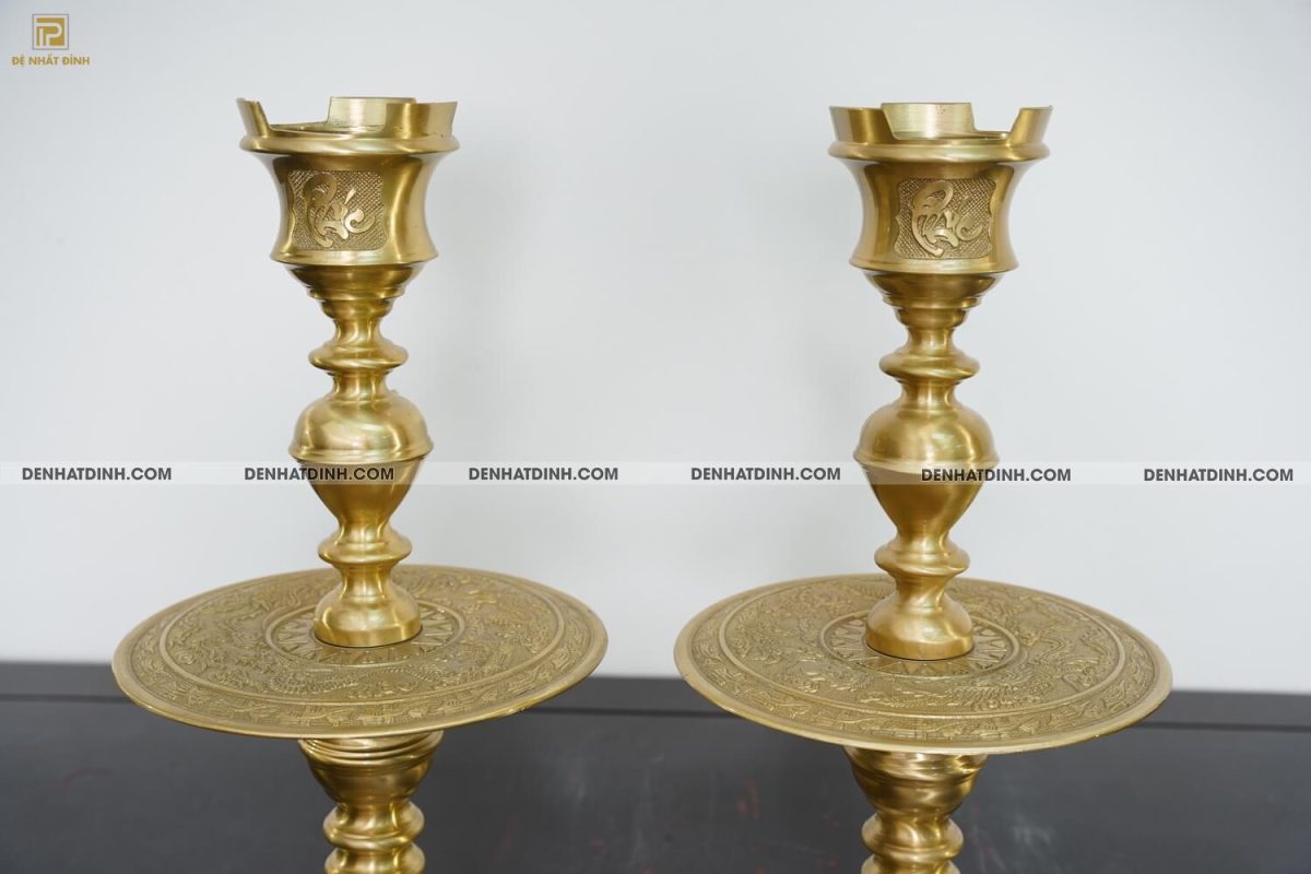 Bộ tam sự nến song long 65 mẫu 3 màu vàng nến chữ phúc - Ảnh 4