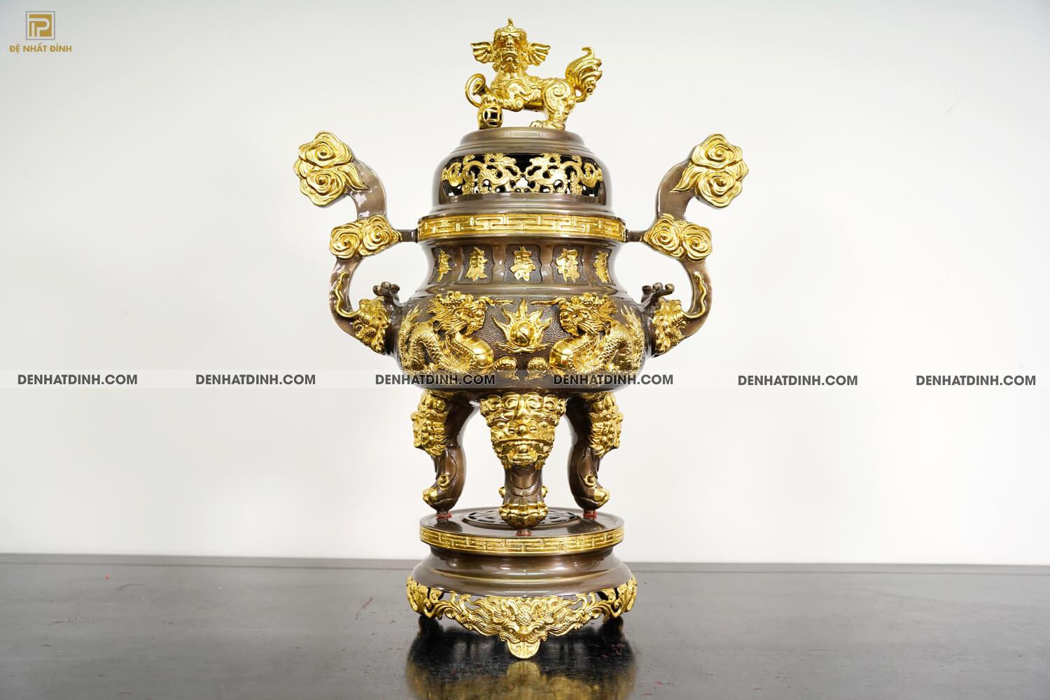 Đỉnh rồng song long 65 dát vàng điểm 24K