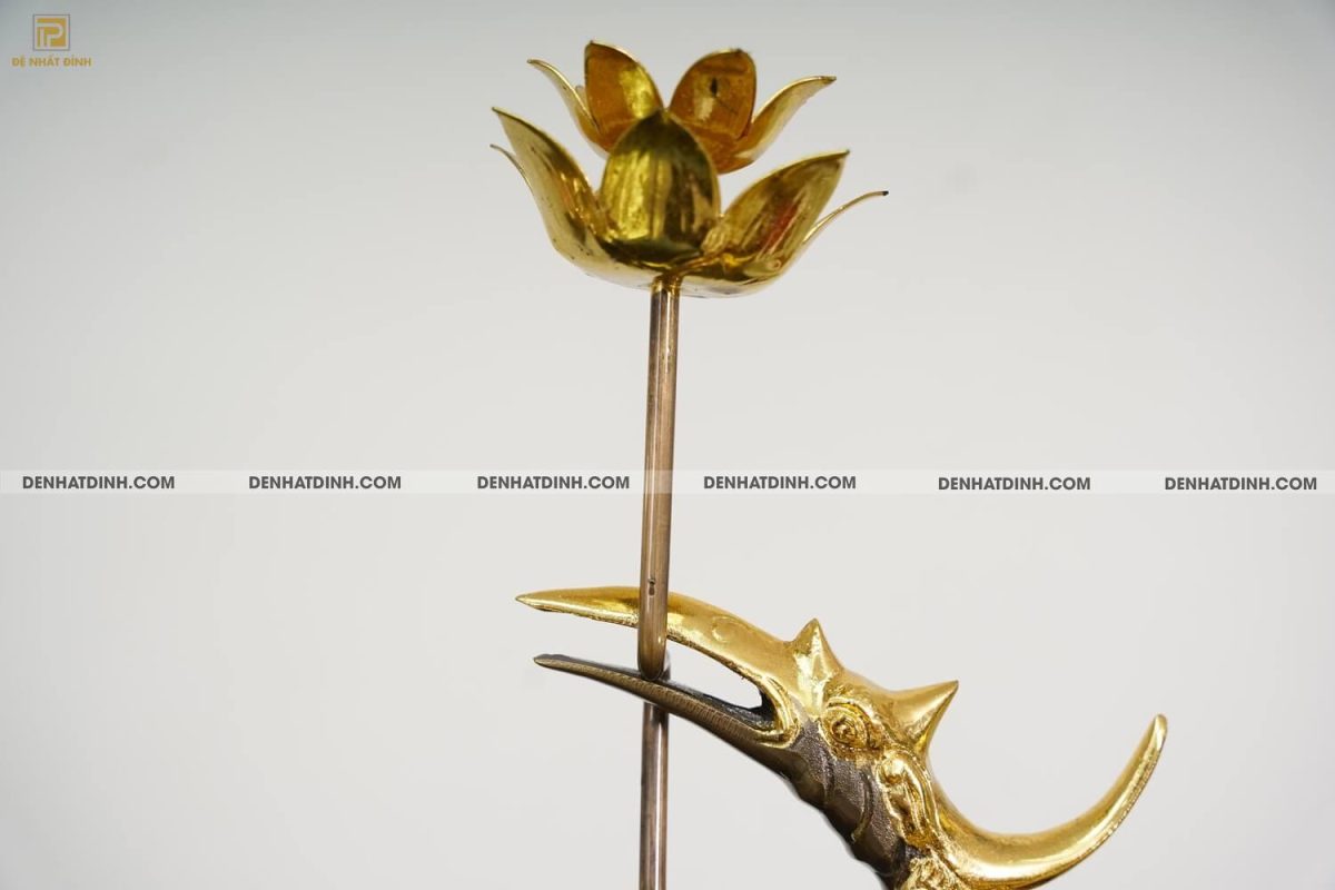 Bộ đỉnh đồng cattut tam sự Hạc song long đỉnh cao 65cm ( 5 chữ ) dát vàng điểm - Ảnh 17