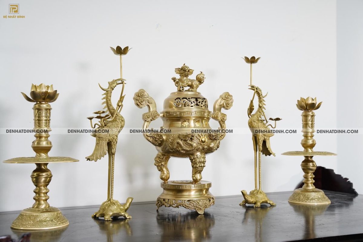Bộ ngũ sự song long 57 mẫu 3 mộc hoa văn - Ảnh 3