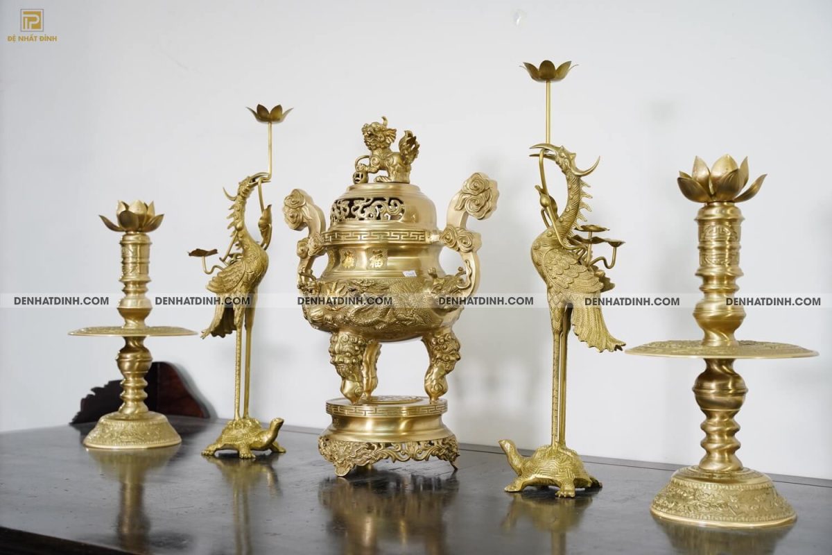 Bộ ngũ sự song long 57 mẫu 3 mộc hoa văn - Ảnh 4