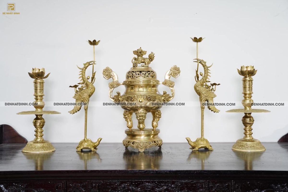 Bộ ngũ sự song long 57 mẫu 3 mộc hoa văn - Ảnh 2