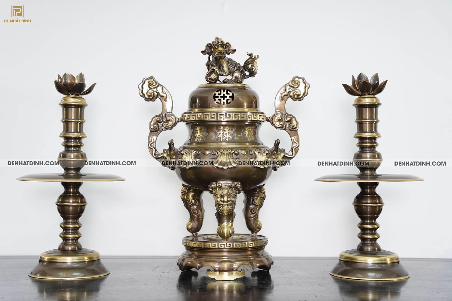 Bộ tam sự nến hoa sòi 65 màu hun cổ