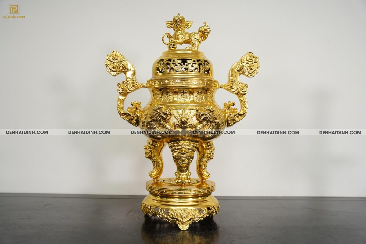 Đỉnh rồng cao 65cm dát vàng 24k