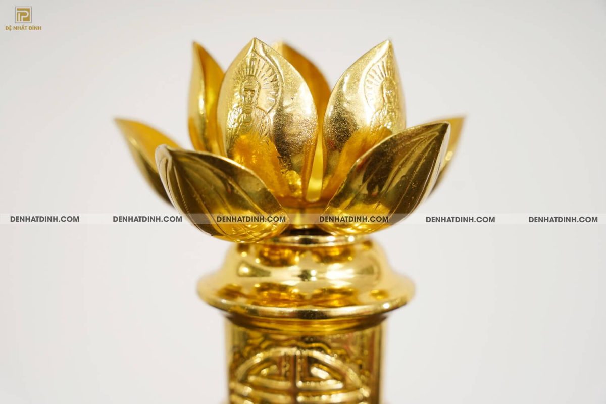 Bộ tam sự nến song long 65 hoa văn dát vàng 24k - Ảnh 12