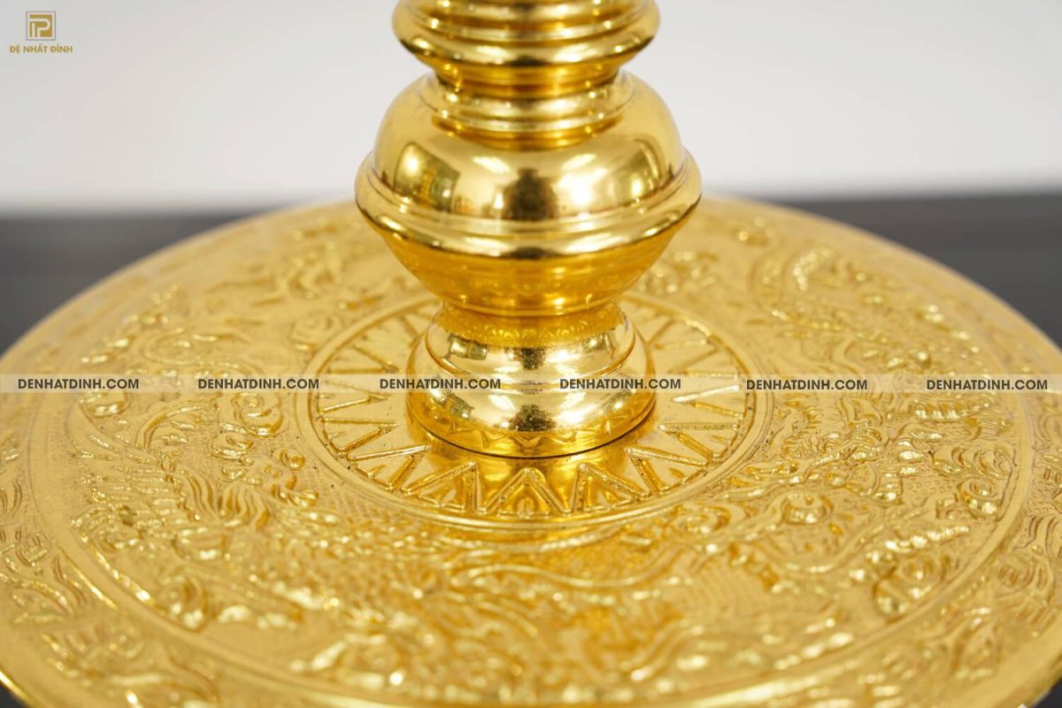 Bộ tam sự nến song long 65 hoa văn dát vàng 24k - Ảnh 14