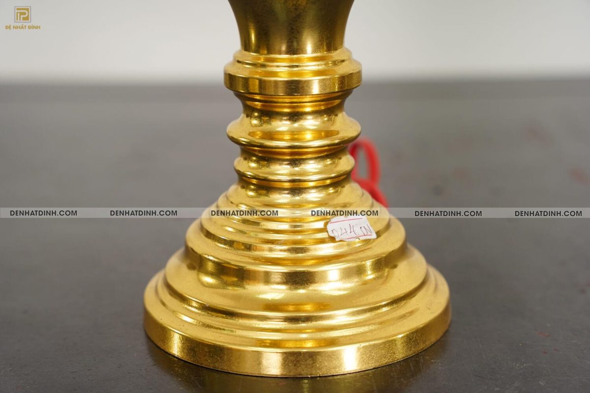 Bộ đỉnh đồng ngũ sự song long 65 (5 chữ Hán ) kèm đôi đèn điện và bát hương  dát vàng toàn bộ - Ảnh 13