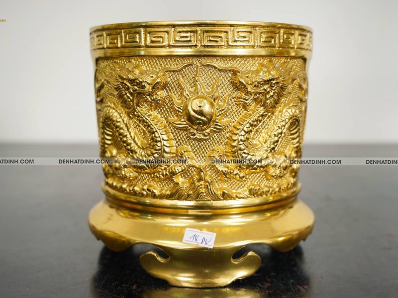 Bát hương 18 dát vàng 24k
