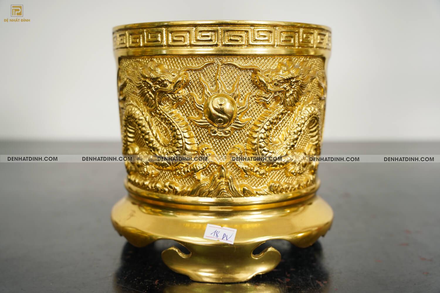 Bát hương 18 dát vàng 24k