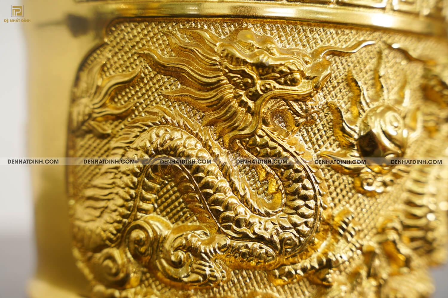 Bát hương 18 dát vàng 24k - Ảnh 3